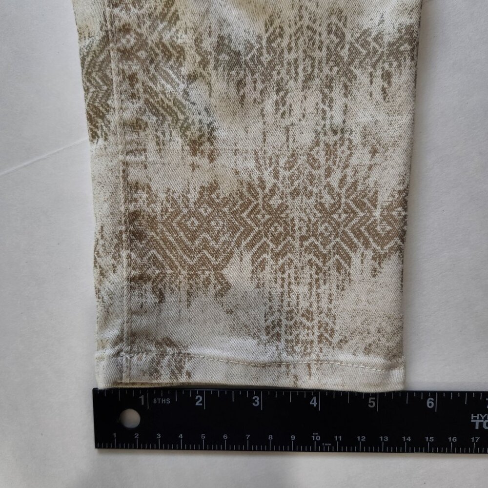 Bevy Flog Dafna Pull On Pant 24 Ivory Geo Faded Diamond Print Skinny Stretch - Picture 7 of 10